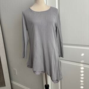 Cut Loose Lagenlook 2-Layered Tunic Asymmetrical Long Sleeve Blouse Top M USA